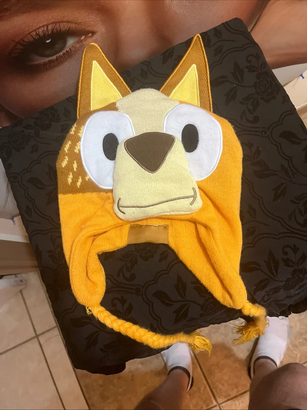 Kids' Yellow Fox Character Earflap Hat
